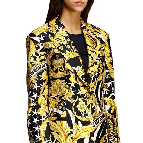 blazer with gold buttons ladies versace|Versace blue label.